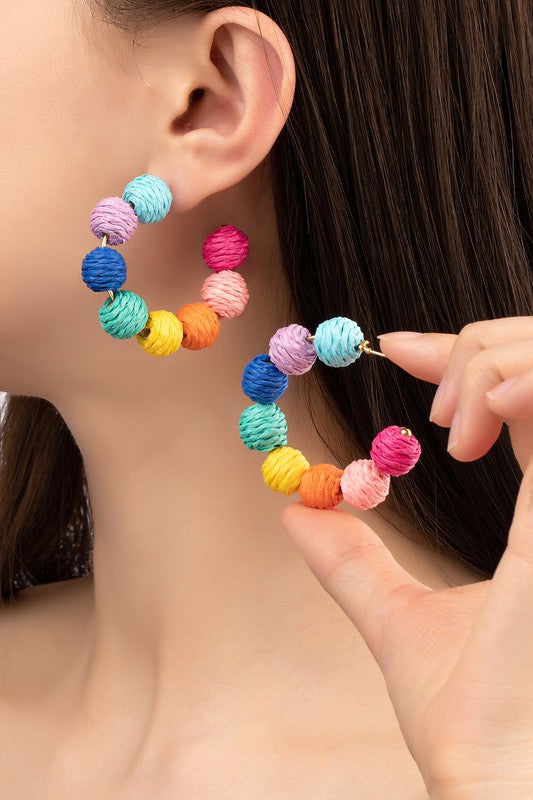 Raffia C-Hoop Earrings