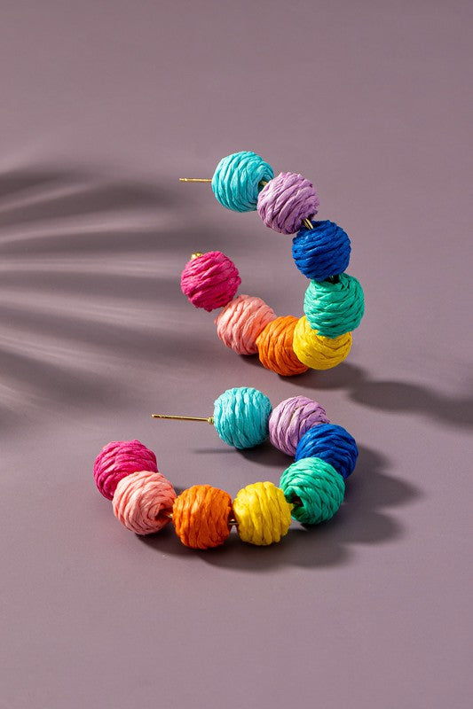 Raffia C-Hoop Earrings