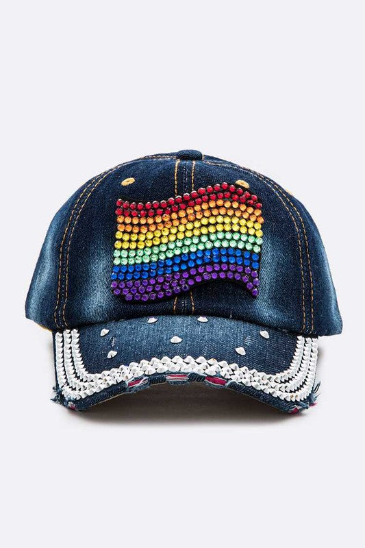 PRIDE Rainbow Denim Cap