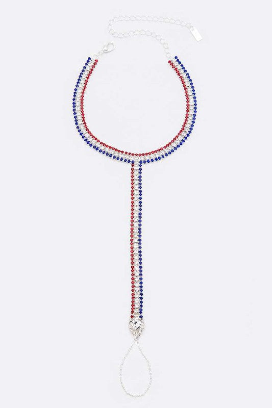 Americana Rhinestone Foot Anklet
