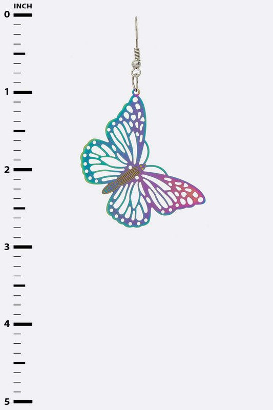 Rainbow Filigree Butterfly Earrings
