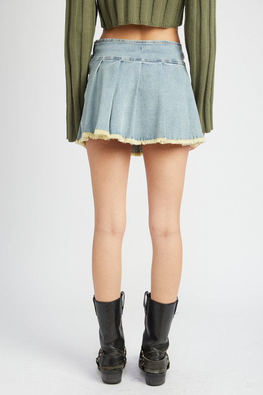 Pleated Belted Skirt