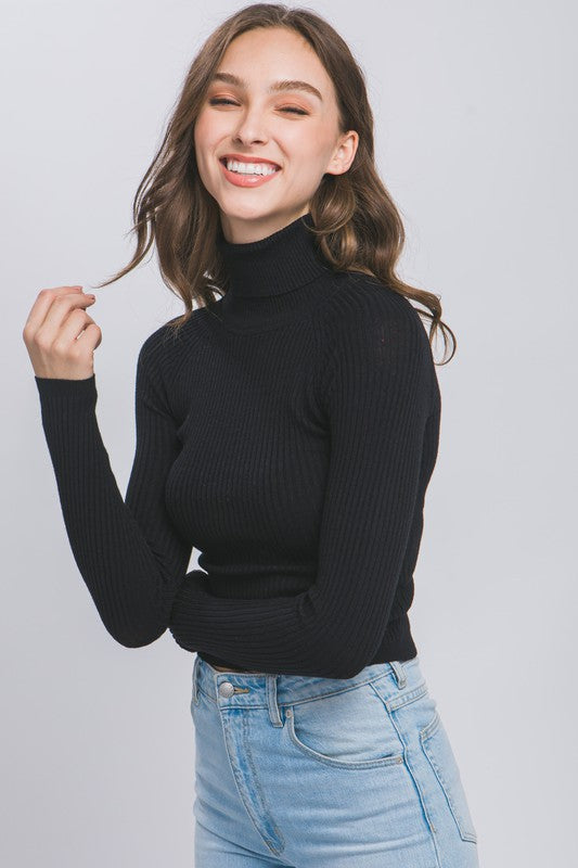 Ribbed Turtleneck Sweater