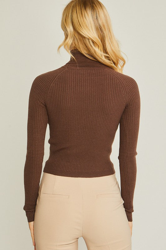 Ribbed Turtleneck Sweater