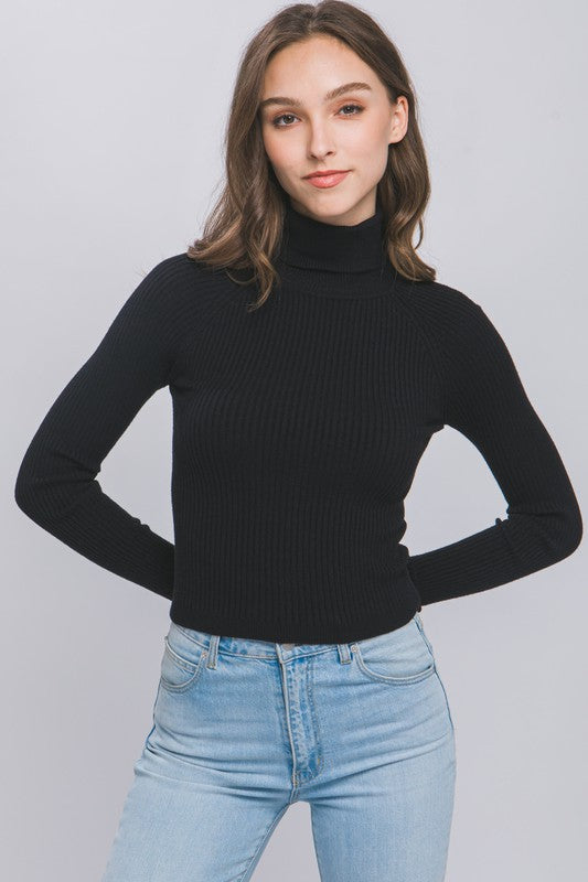 Ribbed Turtleneck Sweater