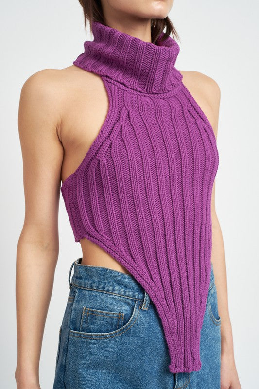 Ribbed Halter Crop Top