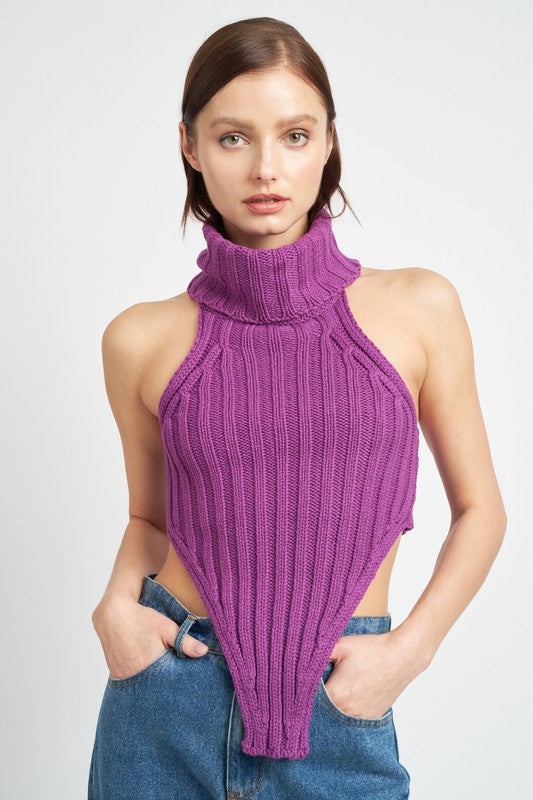 Ribbed Halter Crop Top