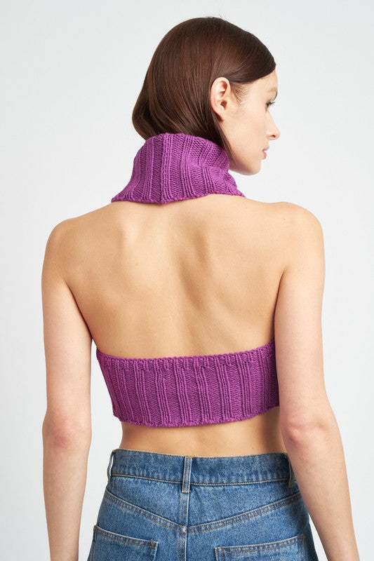 Ribbed Halter Crop Top
