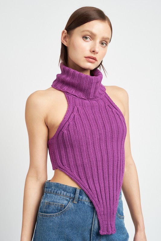 Ribbed Halter Crop Top