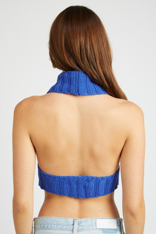 Ribbed Halter Crop Top