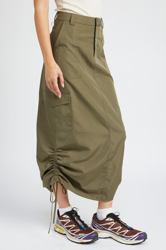 Ruched Cargo Skirt