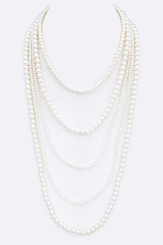 Glass Pearl Strand Necklace
