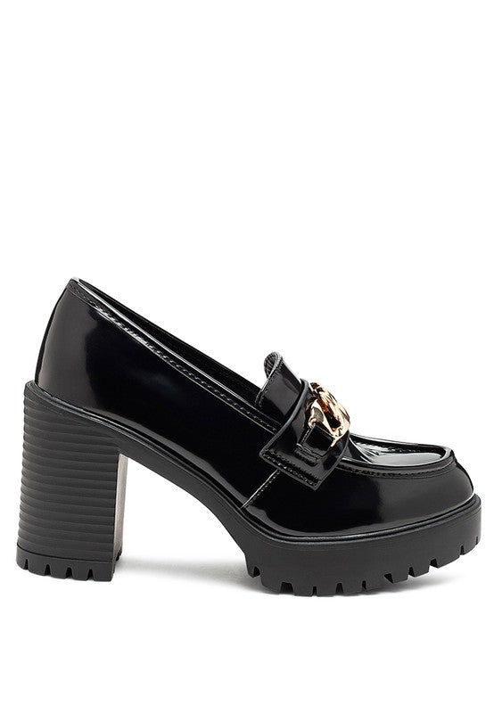 Block Heeled Chunky Loafers