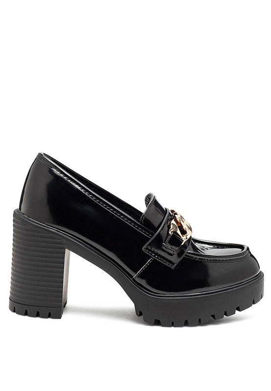 Block Heeled Chunky Loafers