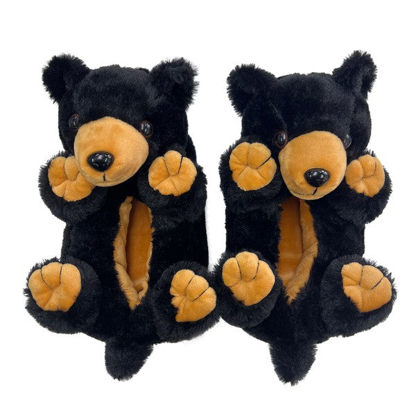 Black Bear Hugs - Women's Plush Animal Slippers keep your feet warm and cozy. These cute and fuzzy slippers are crafted from soft, furry material for a snug fit. Perfect for lounging around the house or as a unique gift for a loved one. S fits women’s shoe size 5/6, M fits women’s shoe size 7/8, L fits women’s shoe size 9/10. Free shipping on all orders. Shop now!