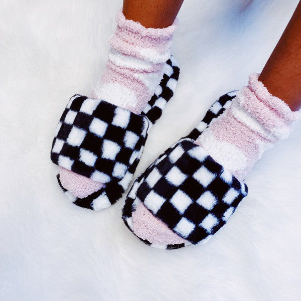 Checker Cozy Slippers