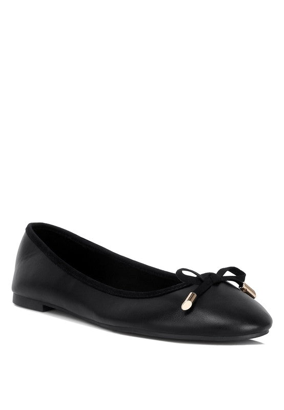 Slip On Flat Ballerinas with a Faux Leather upper material and TPR outer sole for durability. Featuring a closed almond toe and bow embellishment for a touch of elegance. The flat heels and lightly cushioned insoles ensure all-day comfort. Slip on and step out in confidence. Free shipping on all orders. Shop now!