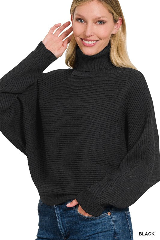 Turtleneck Dolman Sleeve Sweater