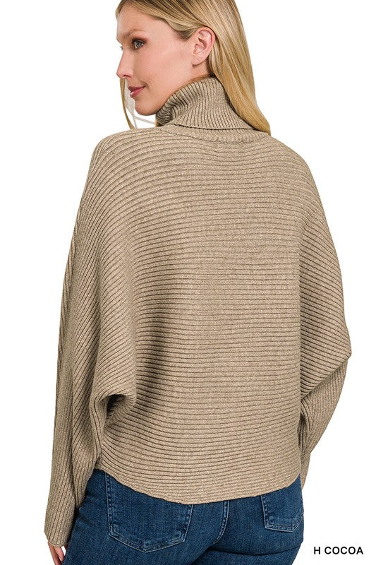 Turtleneck Dolman Sleeve Sweater