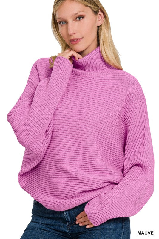 Turtleneck Dolman Sleeve Sweater