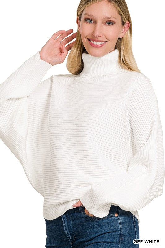 Turtleneck Dolman Sleeve Sweater