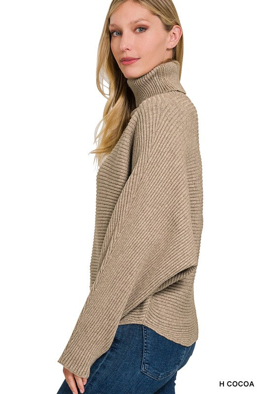 Turtleneck Dolman Sleeve Sweater