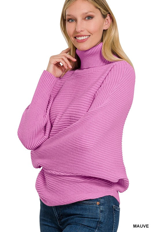 Turtleneck Dolman Sleeve Sweater