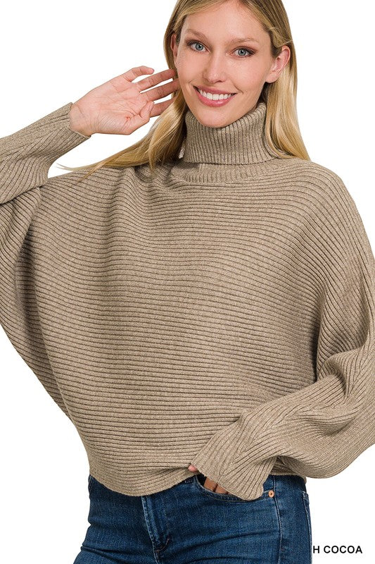 Turtleneck Dolman Sleeve Sweater