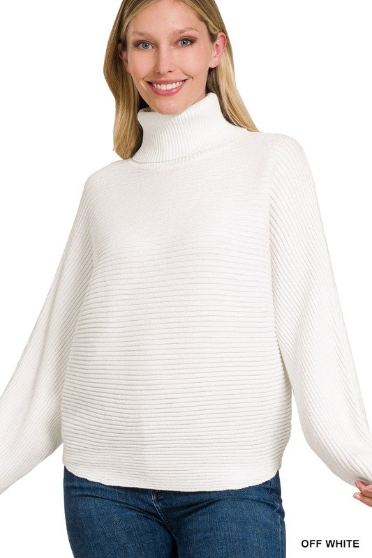 Turtleneck Dolman Sleeve Sweater