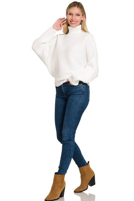 Turtleneck Dolman Sleeve Sweater