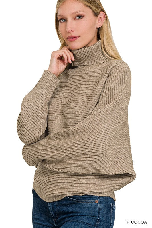 Turtleneck Dolman Sleeve Sweater