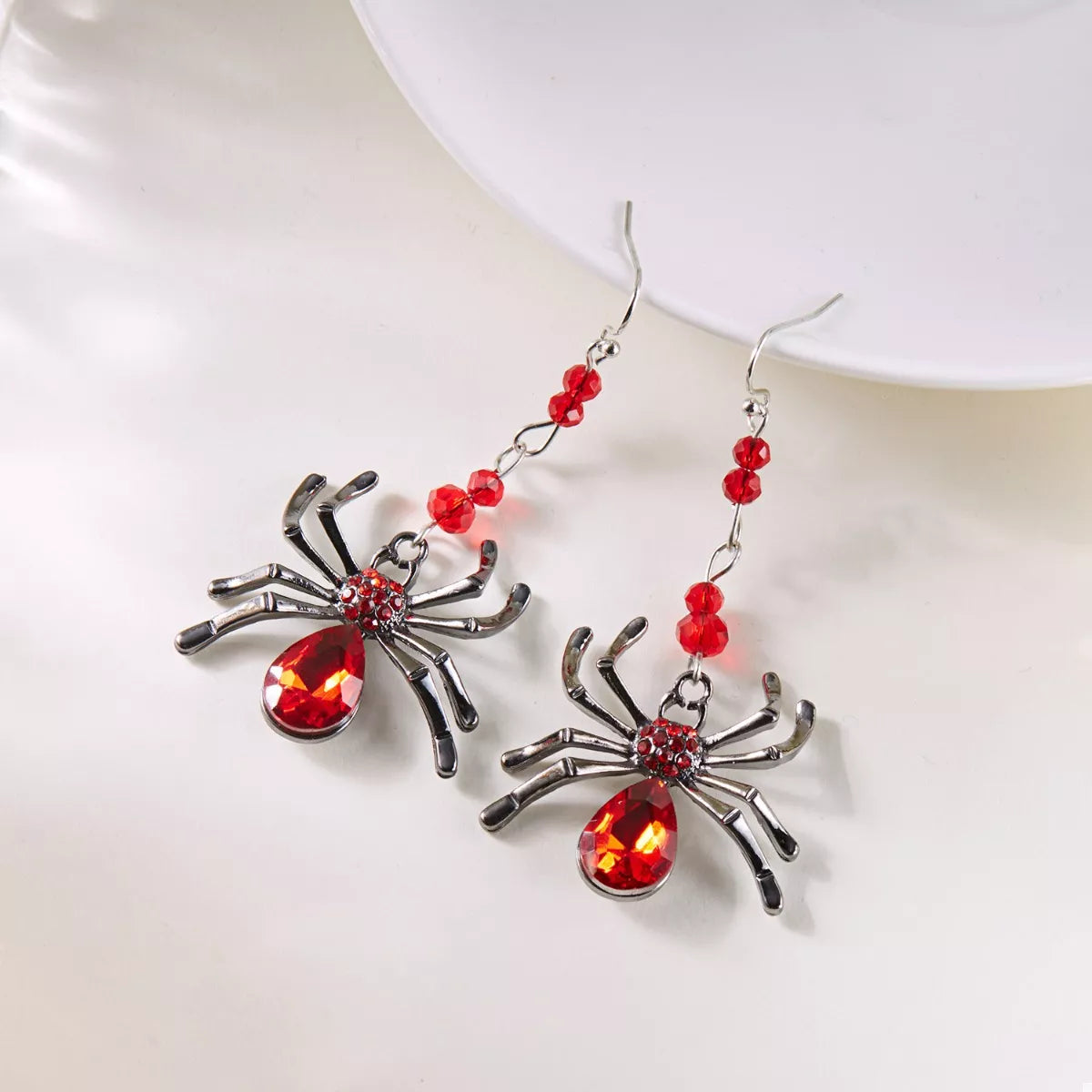 Halloween Spider Dangle Earrings - alternate earring view