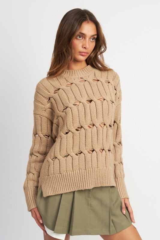 Stylish Cut‑Out Knit Sweater