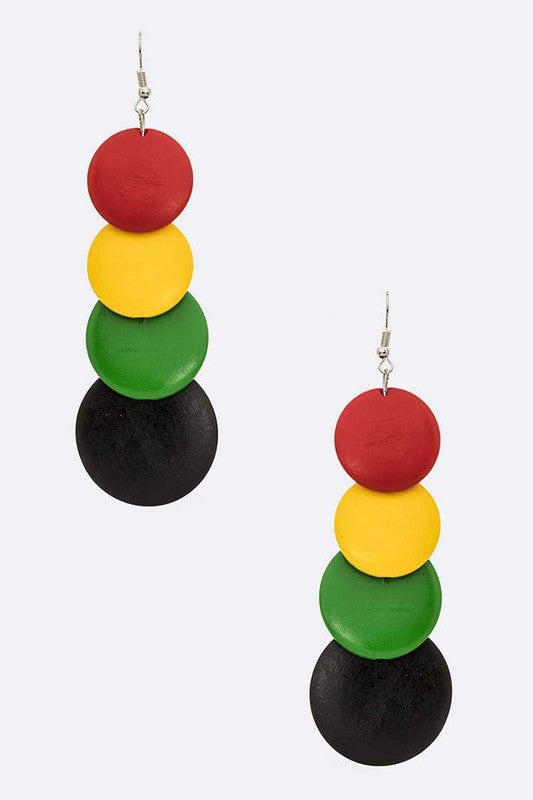 Wooden Circle Drop Earrings