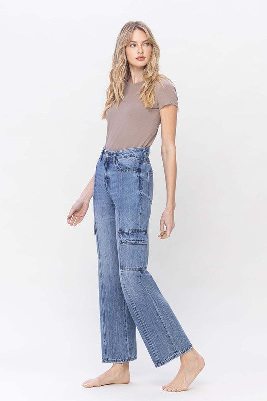 Wide-Leg Cotton Cargo Jeans