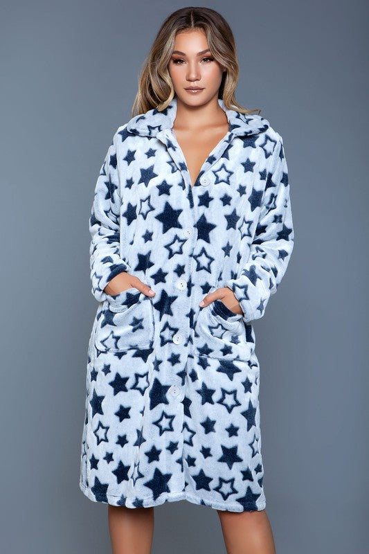 Soft Starry Print Robe