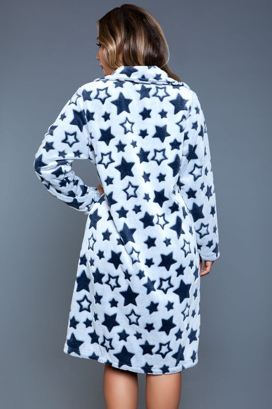 Soft Starry Print Robe