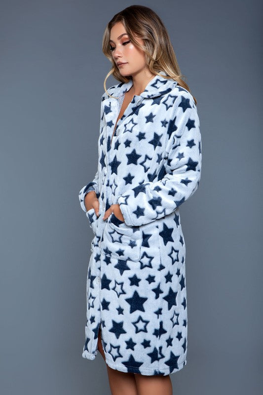 Soft Starry Print Robe