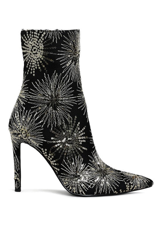 Sequin Ankle Embellished Boots