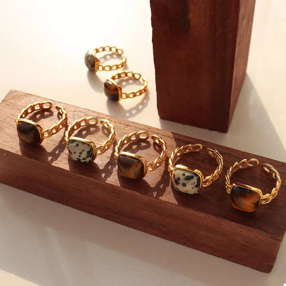 Tiger's Eye 18K Gold-Plated Ring - alternate ring view