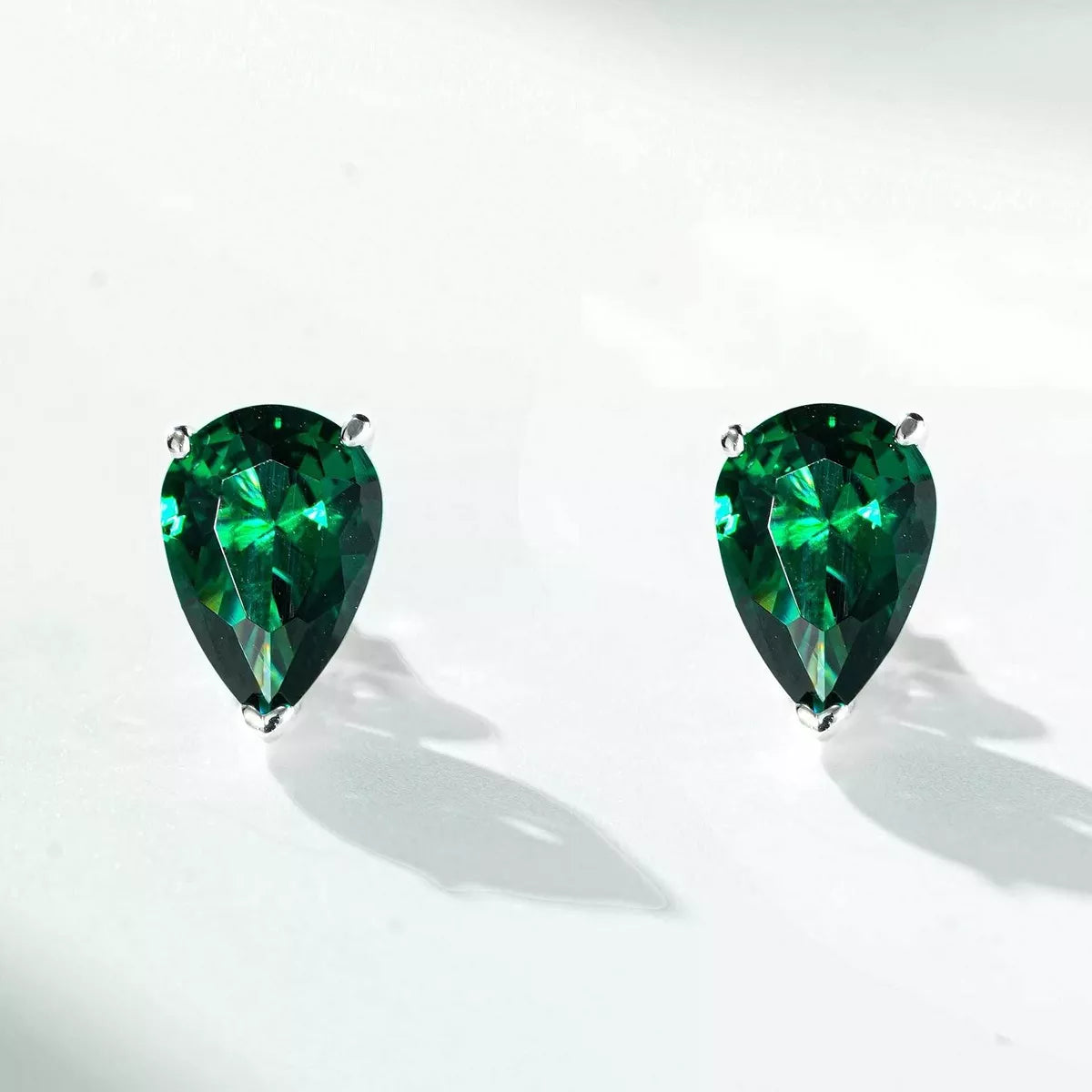 Sterling Silver Teardrop Stud Earrings - alternate earring view