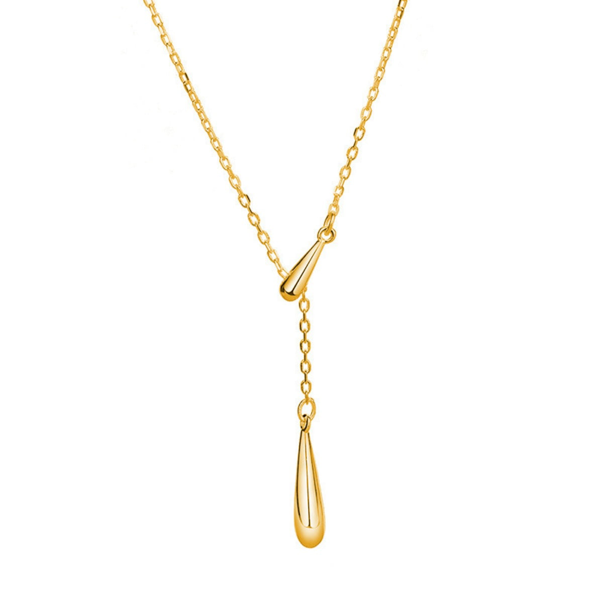 Sterling Silver Y-Shaped Pendant Necklace - alternate necklace view