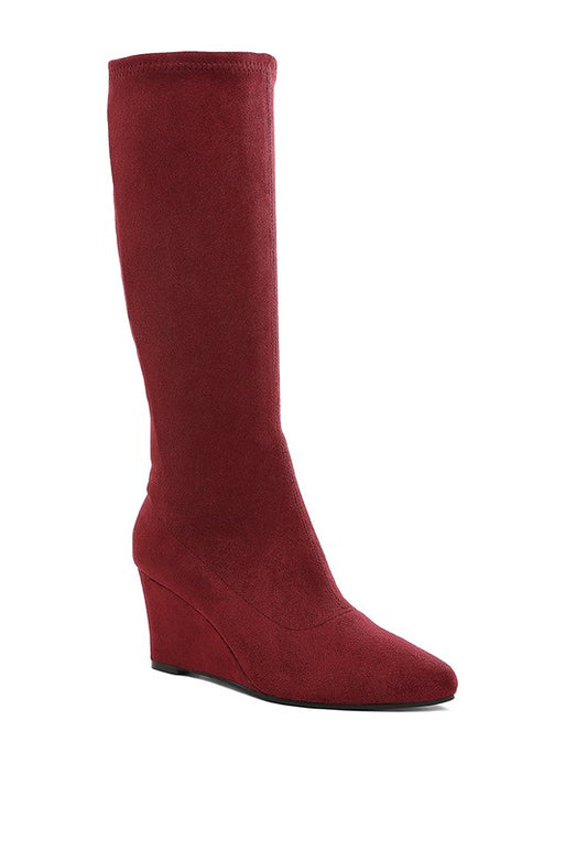 Microfiber Wedge Boots