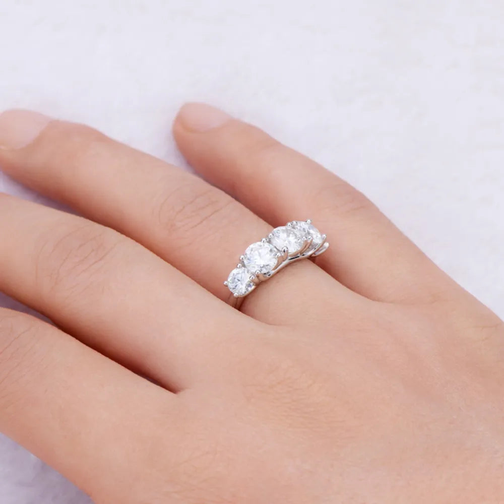 3.6 Carat Moissanite Sterling Silver Ring in Silver - women's ring