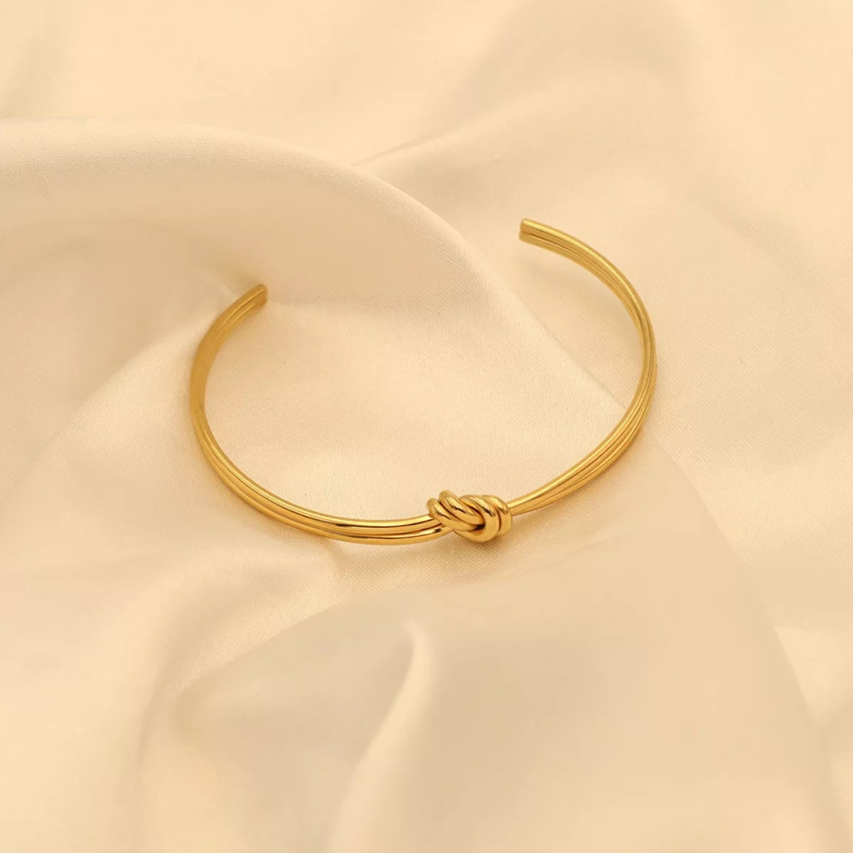 18K Gold-Plated Knot Open Bracelet - alternate jewelry view