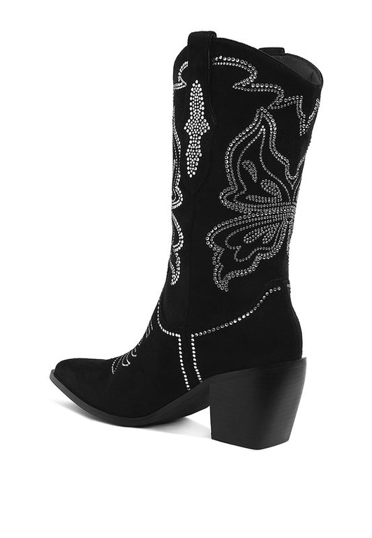 Rhinestones Embellished Cowboy Boots