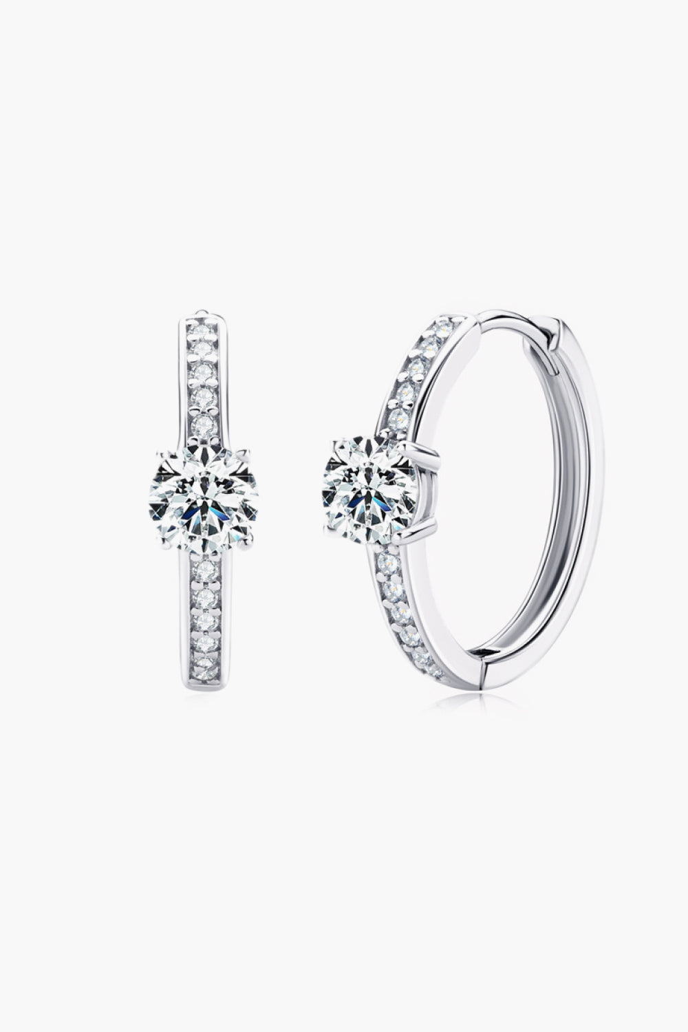 Carry Your Love 1 Carat Moissanite Platinum-Plated Earrings in Silver - women's earrings