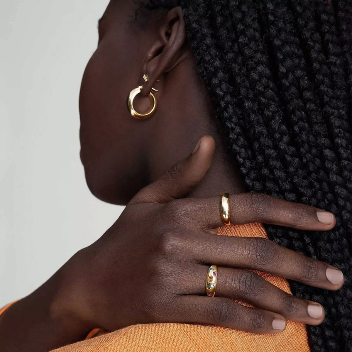 18K Gold-Plated Colorful Zircon Ring - alternate ring view