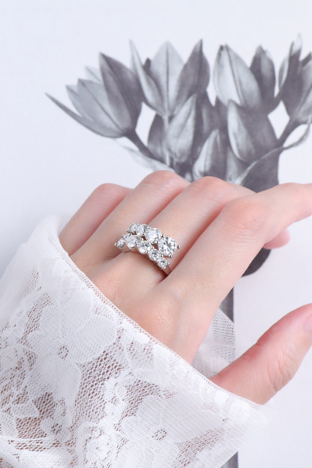 Adored Moissanite Sterling Silver Ring in Silver - women's ring