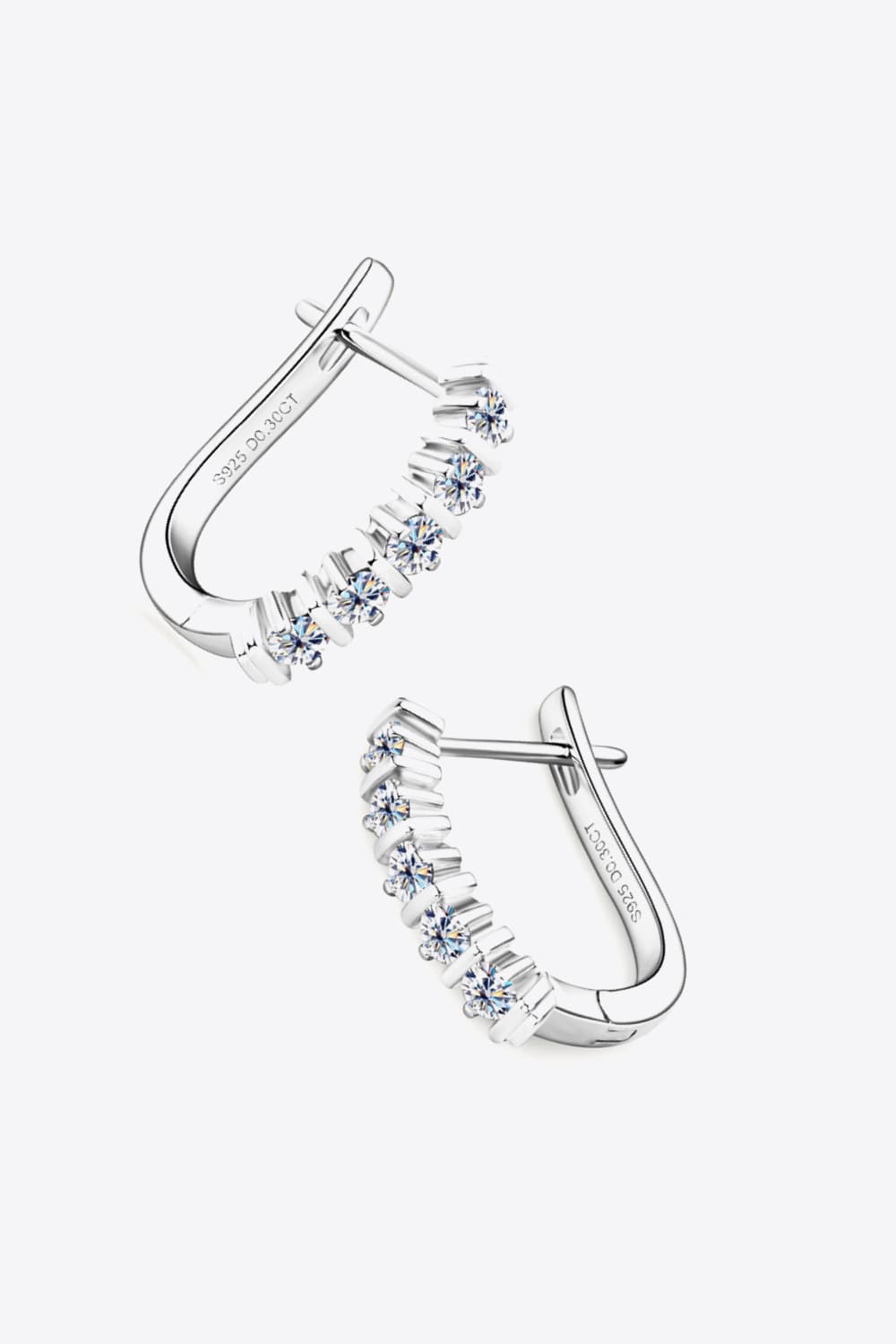 Moissanite Sterling Silver Earrings in Silver/Gold - women's earrings